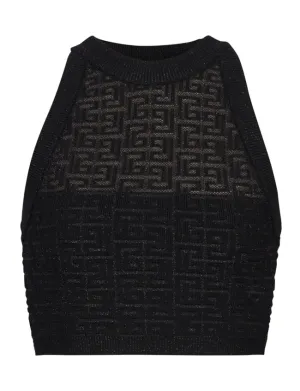 Balmain PB Labyrinth knit top