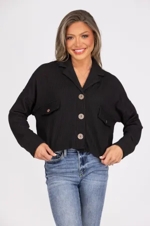 Better Than Ever Women's Ribbed Cropped Shacket