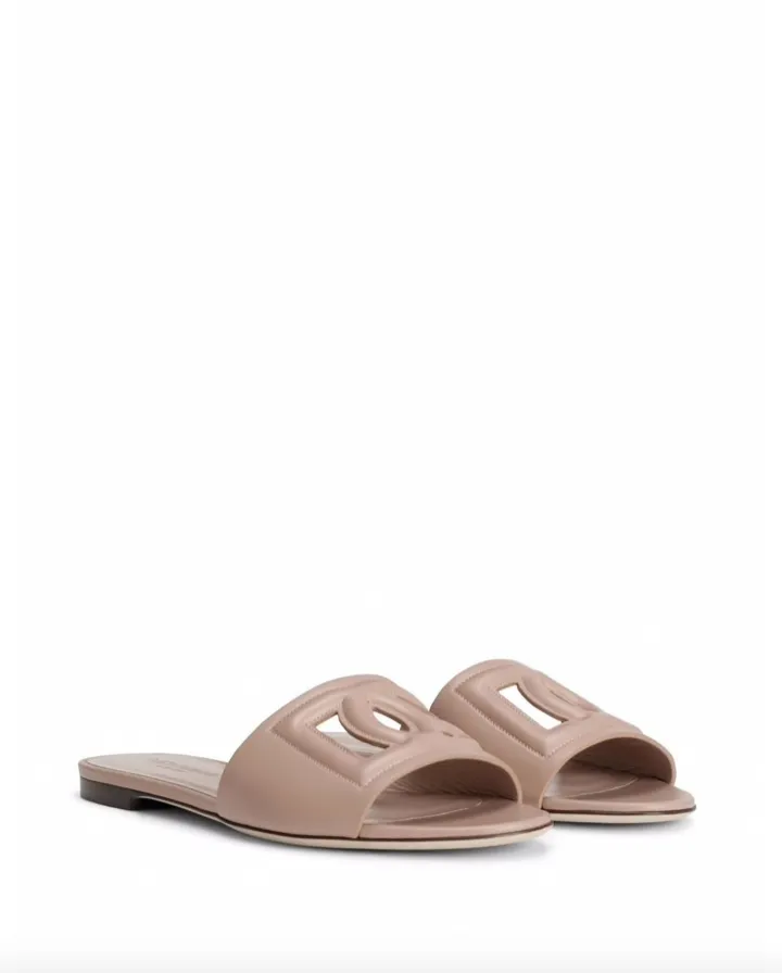 Dolce & Gabbana Calfskin slides with DG logo