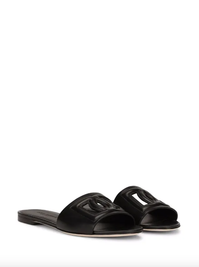 Dolce & Gabbana Calfskin slides with DG logo