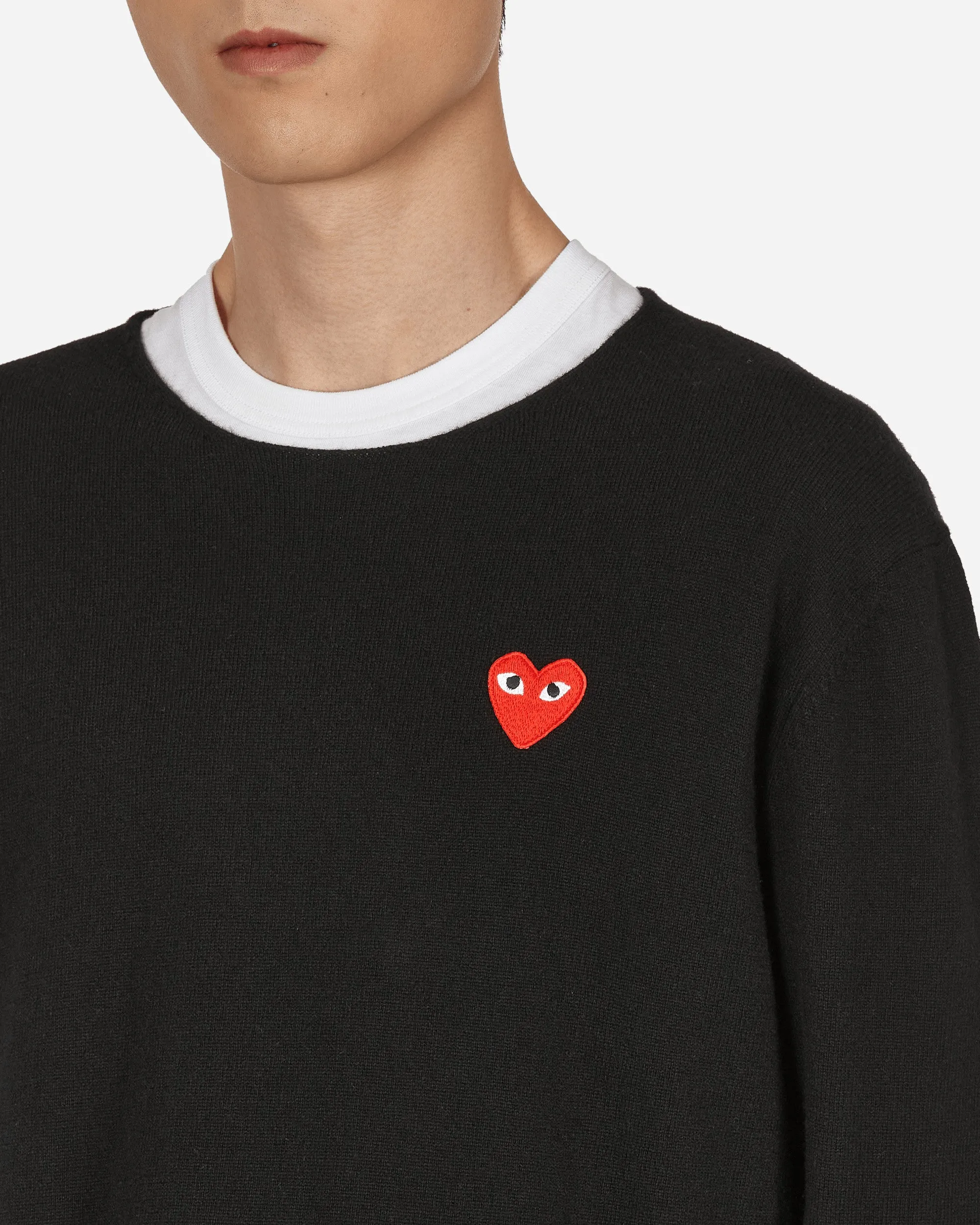 Heart Patch Sweater Black