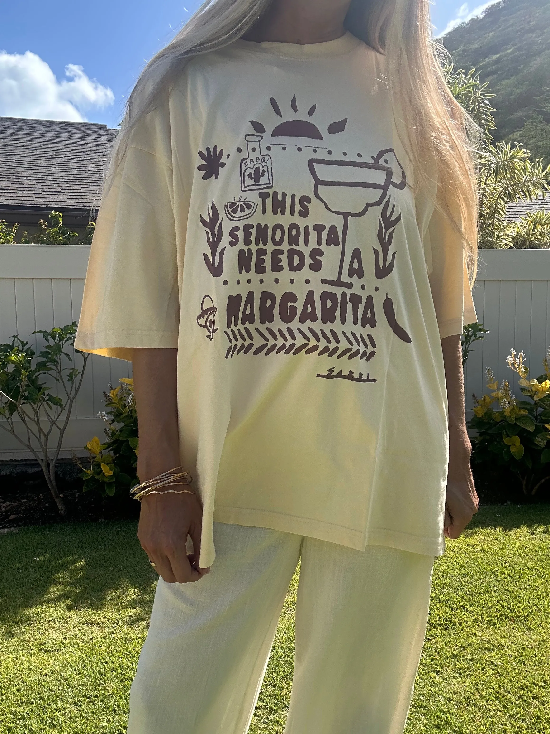SABBI The Margie Oversized tee-Latte