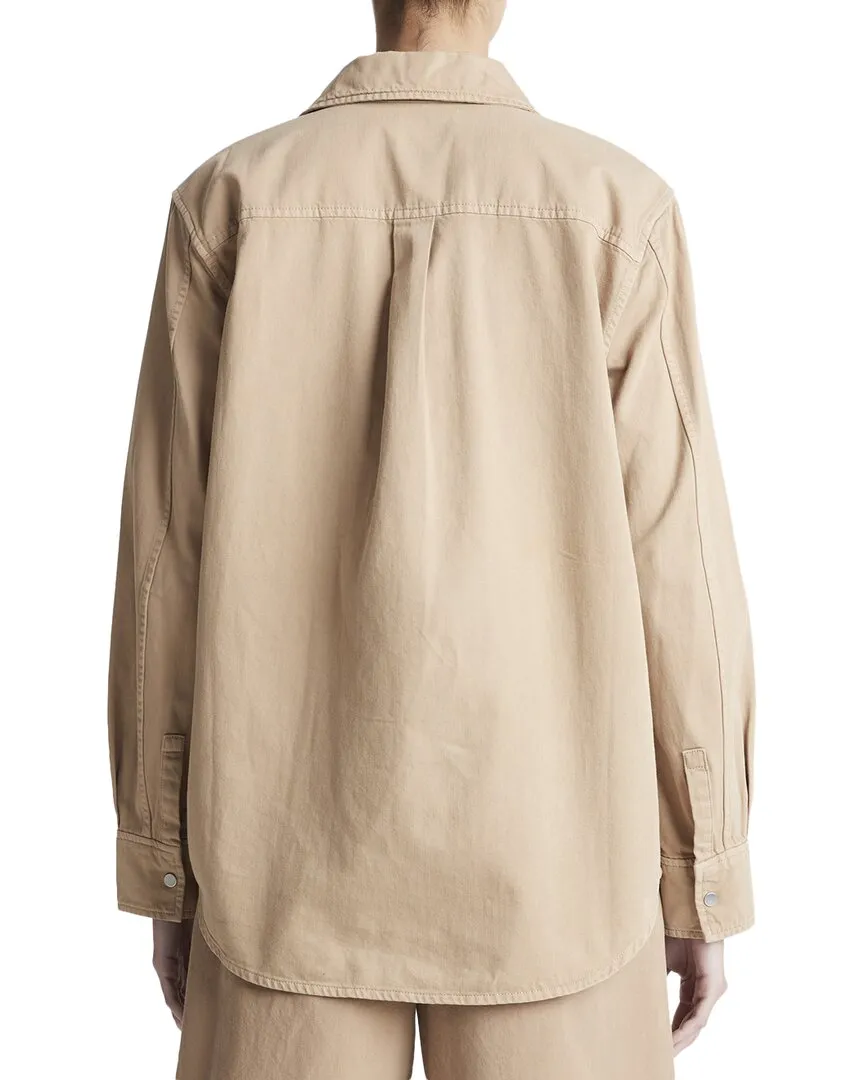 Vince Snap Front Twill Overshirt