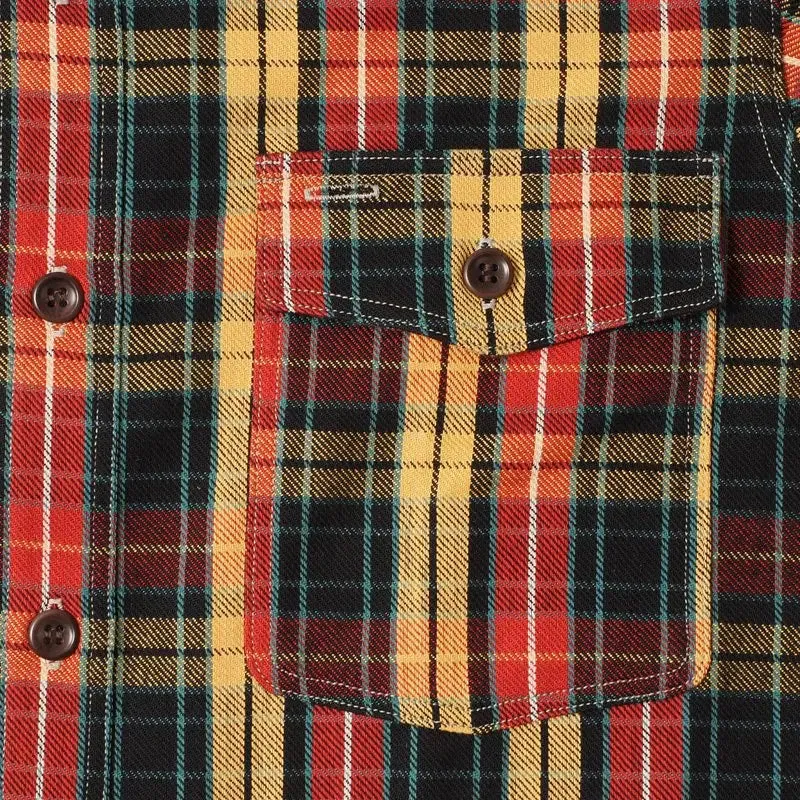 Warehouse & Co Lot. 3022 Flannel With Chinstrap - Red/Yellow (No Wash)