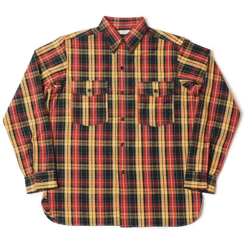 Warehouse & Co Lot. 3022 Flannel With Chinstrap - Red/Yellow (No Wash)